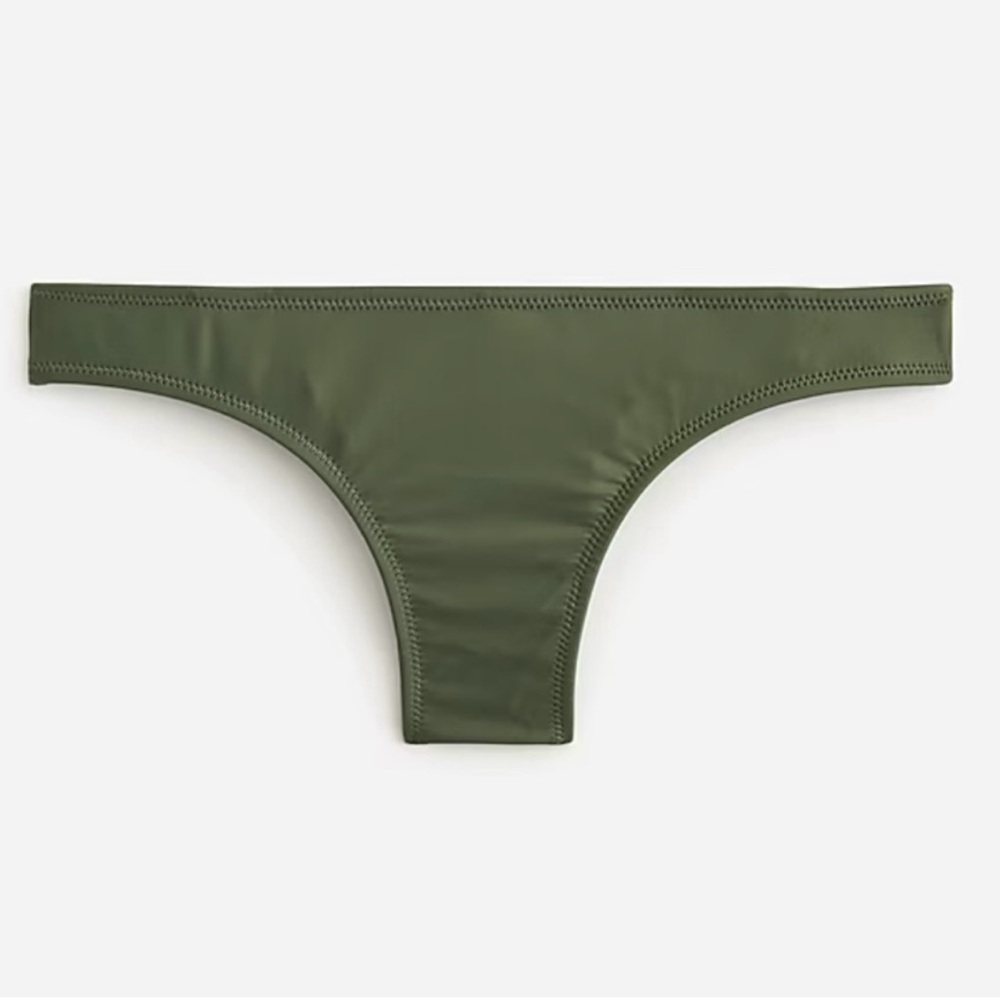 NWT J Crew Hipster Full Coverage Bikini Bottom in Army Green Size Small - Picture 2 of 7